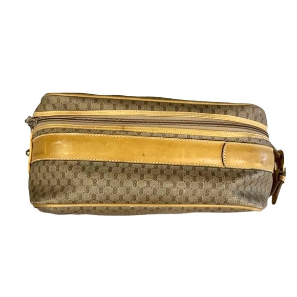 GUCCI GG Leather Coated Canvas Carry-On Travel Bag Sherry Line Stripes Suitcase - Picture 13 of 16